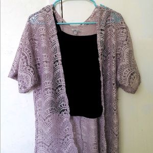 Purple lace kimono